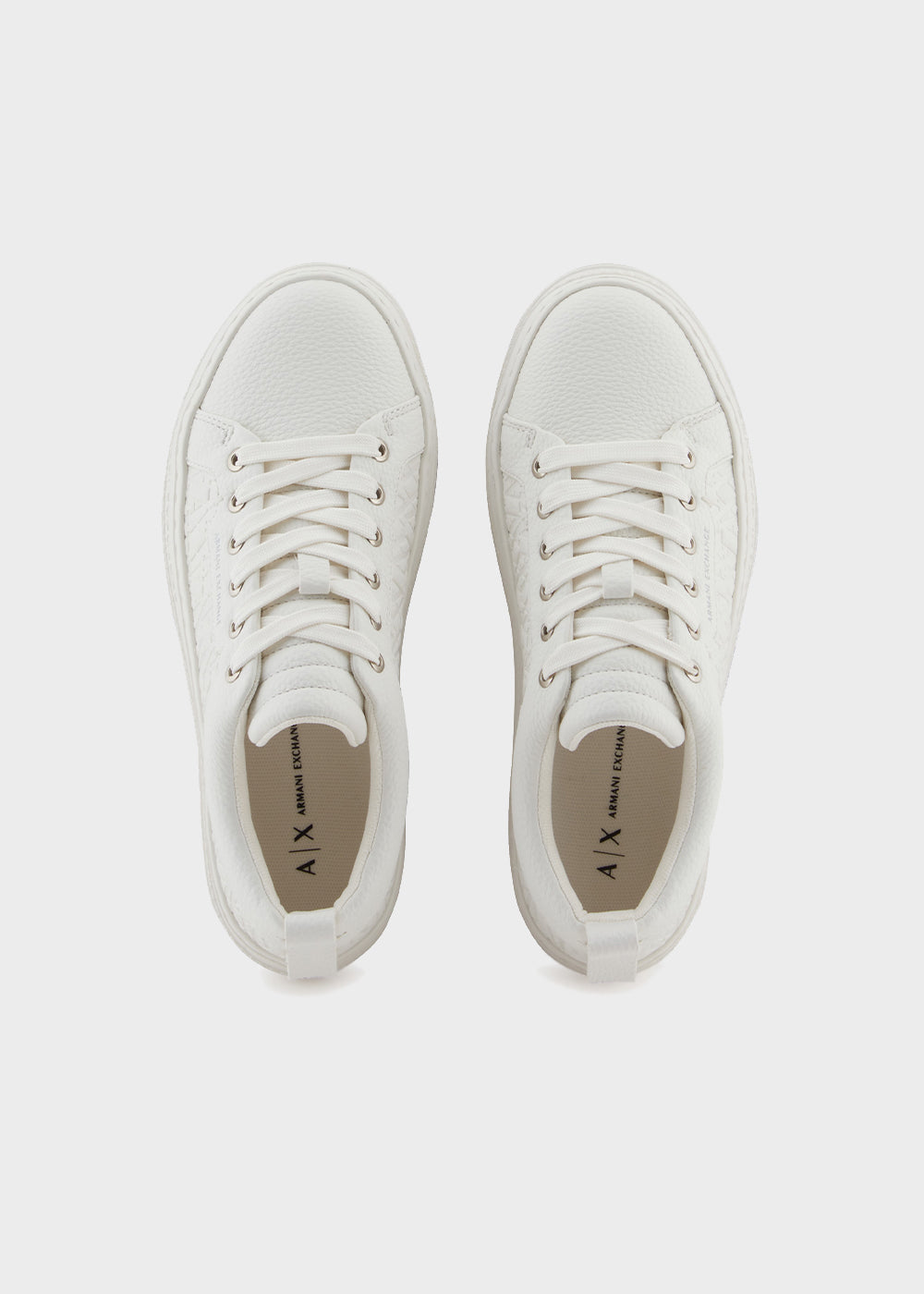 Sneakers con logo in rilievo all over-5