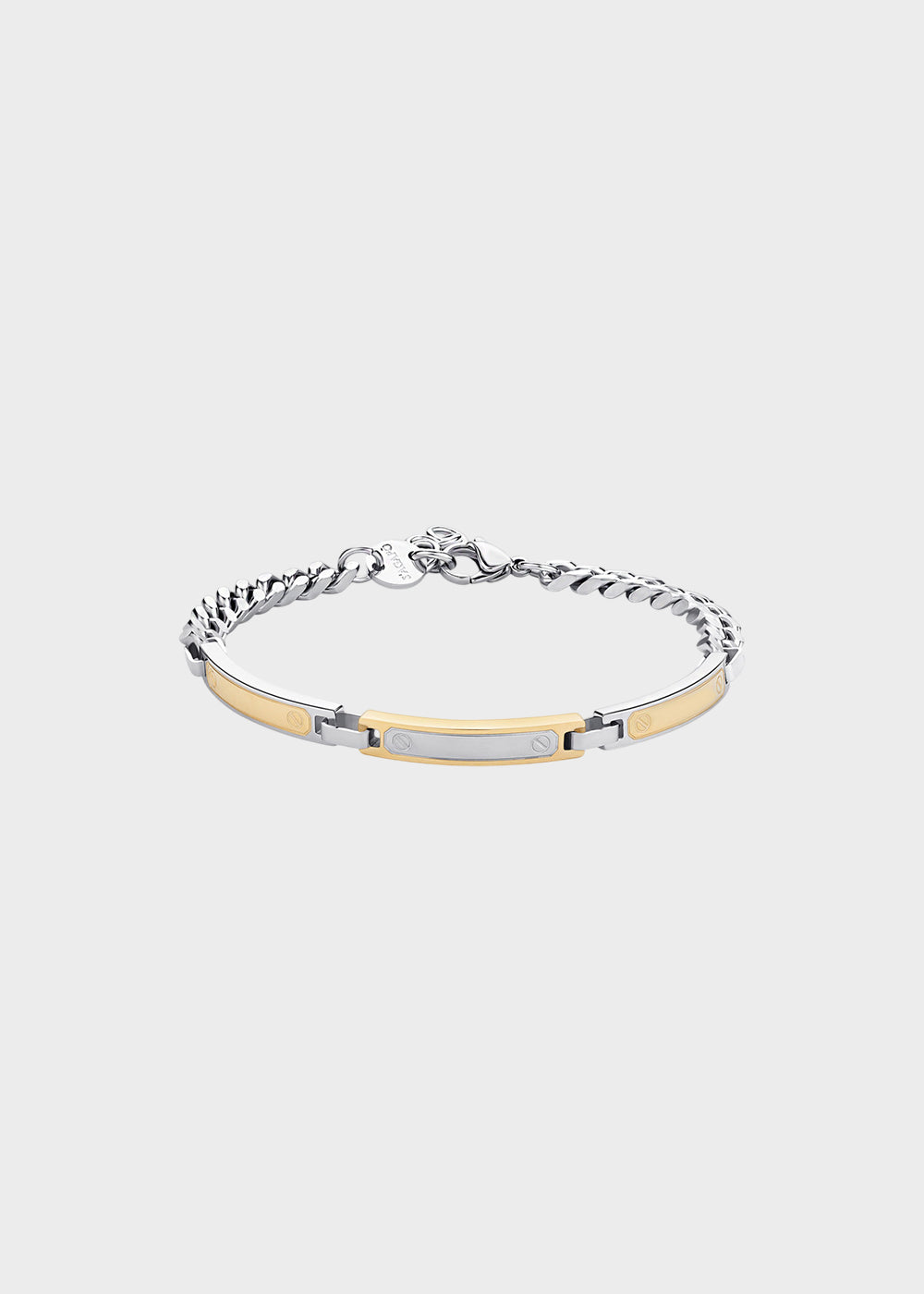 Bracciale catena Titan in acciaio con centrale in finitura pvd oro 14K