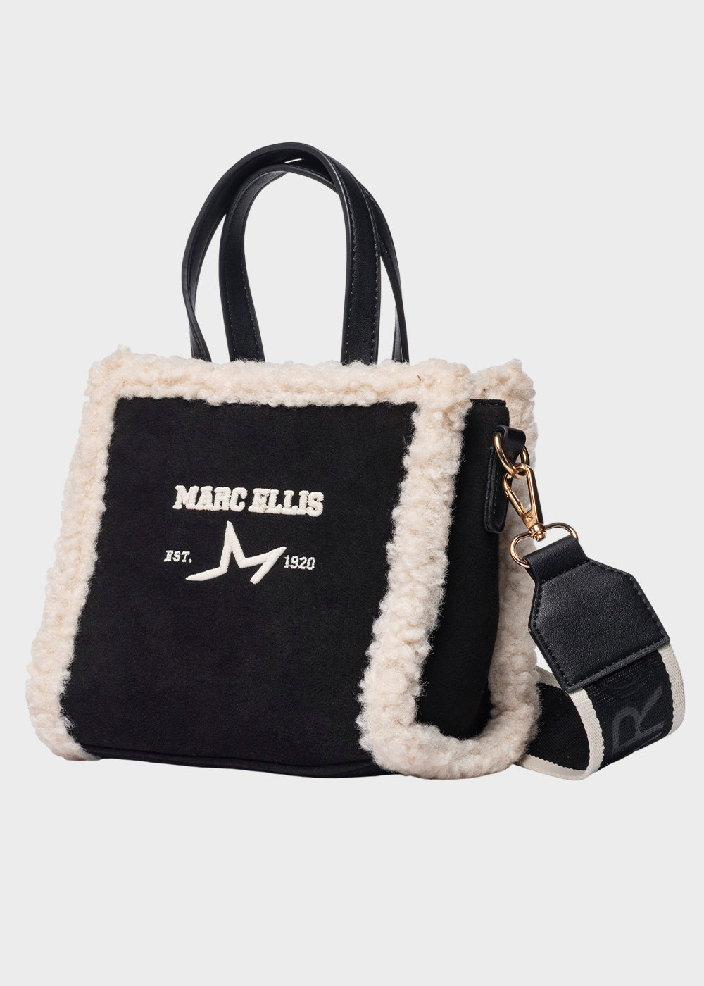 Borsa a mano Buby Buckskin S con dettagli effetto lana e  tracolla-2