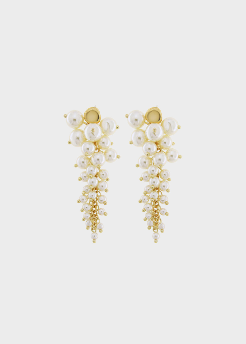 Orecchini pendenti in Metallo color oro con perle a grappolo