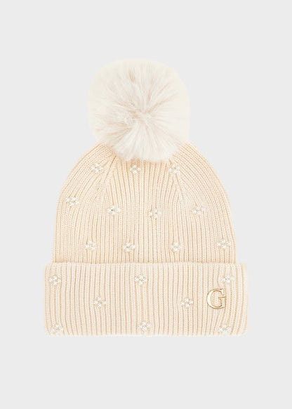 Cappello con logo frontale e perline