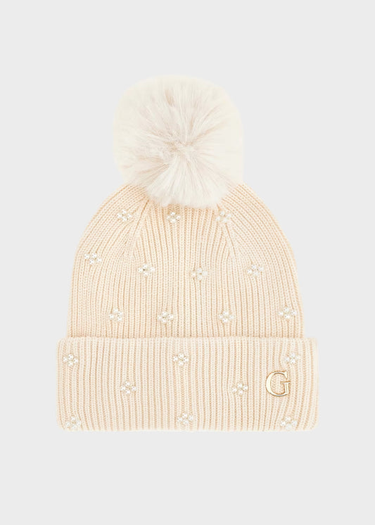 Cappello con logo frontale e perline
