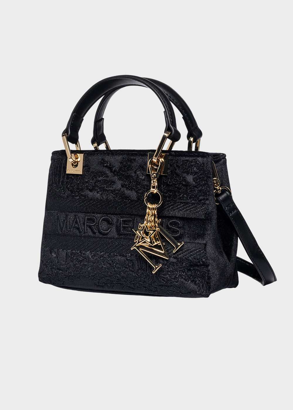Borsa a mano Wendi S con tracolla, in effetto velluto-2