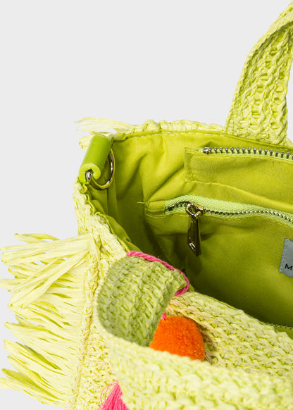Borsa da Mare piccola Buby S.Claire S in effetto rafia, con tracolla