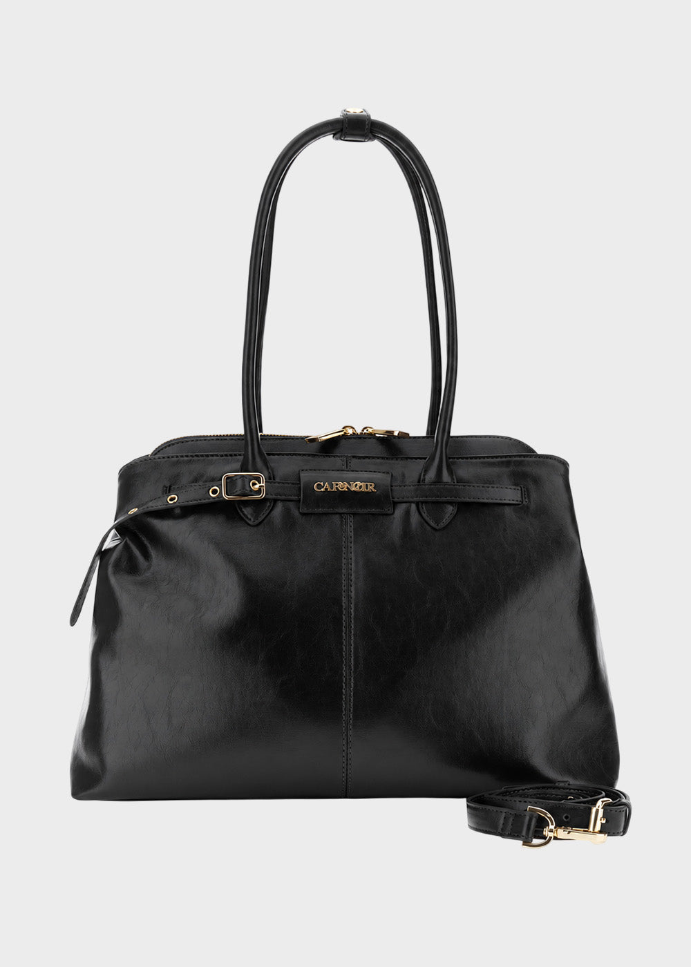 Borsa da spalla con tracolla e tasche anteriori e posteriori-1