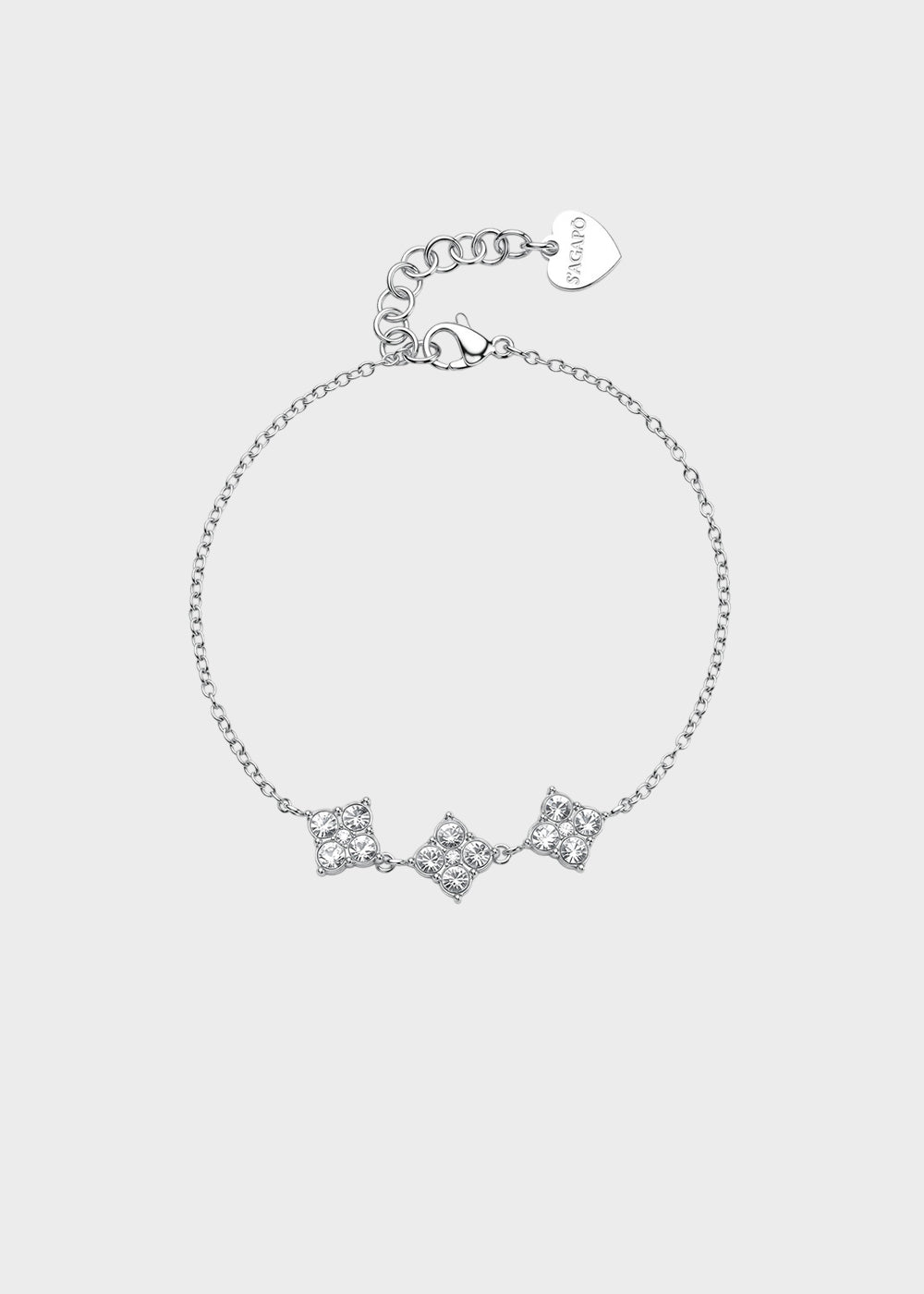 Bracciale Gleam in acciaio con cristalli centrali