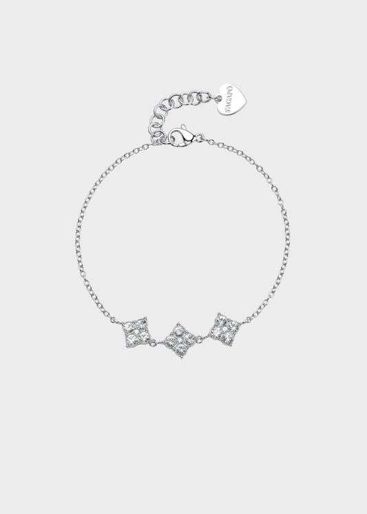 Bracciale Gleam in acciaio con cristalli centrali