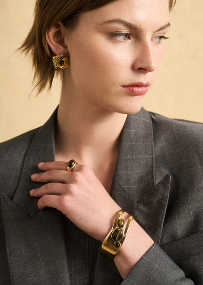 Bracciale Zuri con 3 pietre in acciaio