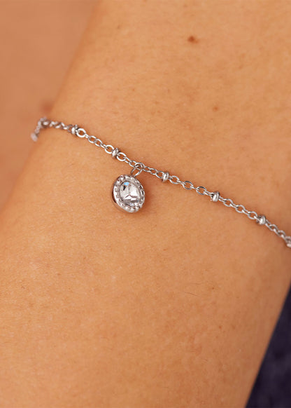 Bracciale Aurora in acciaio con cristallo pendente