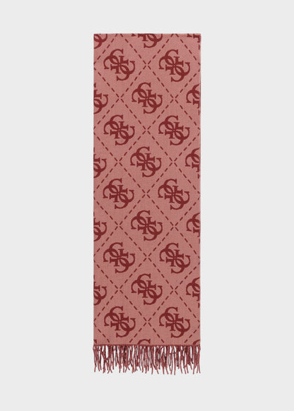 Sciarpa con logo all over e frange (70 x 190 cm)