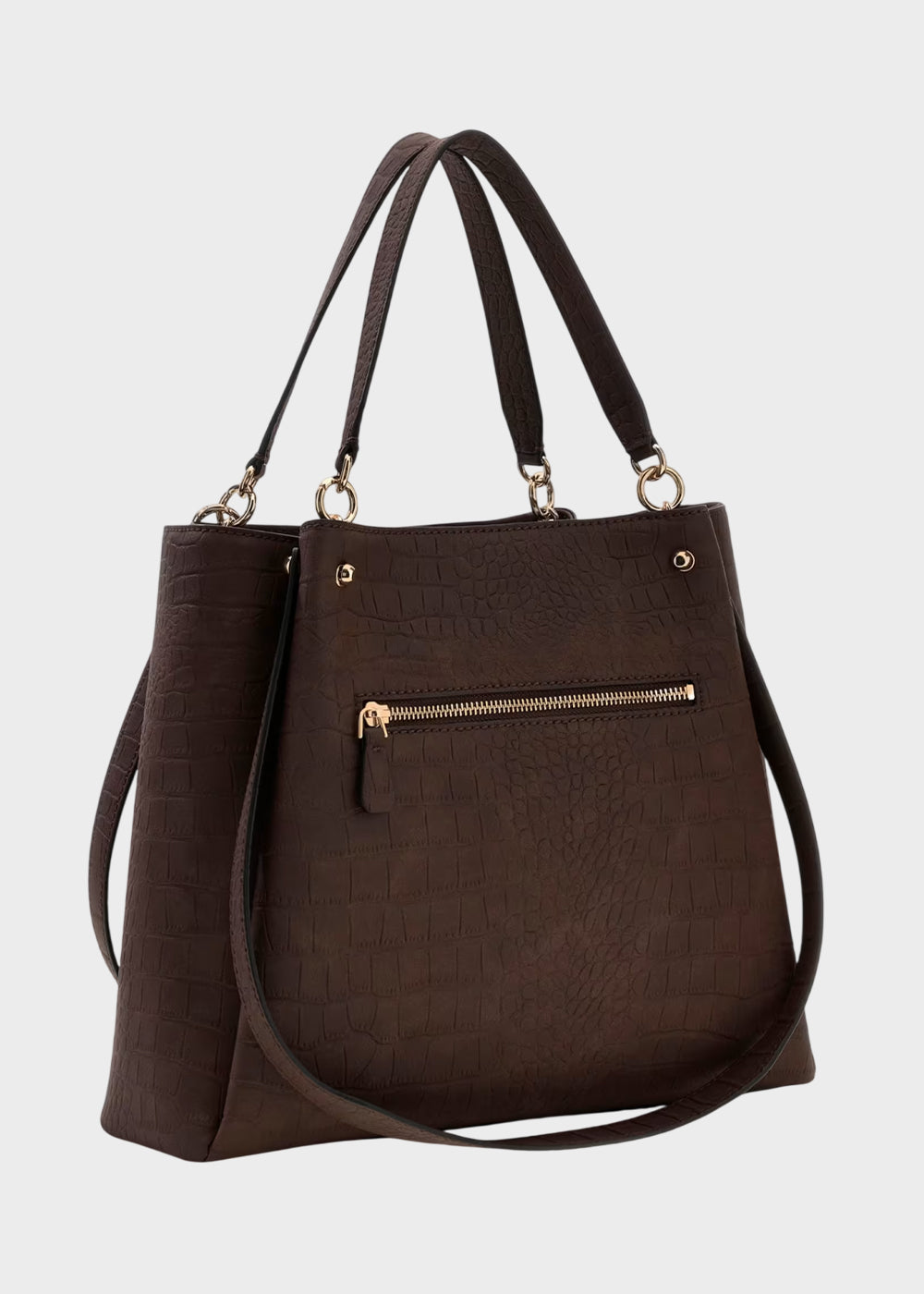 Borsa a tracolla Lorella con manico e charm, in pelle sintetica scamosciata-4
