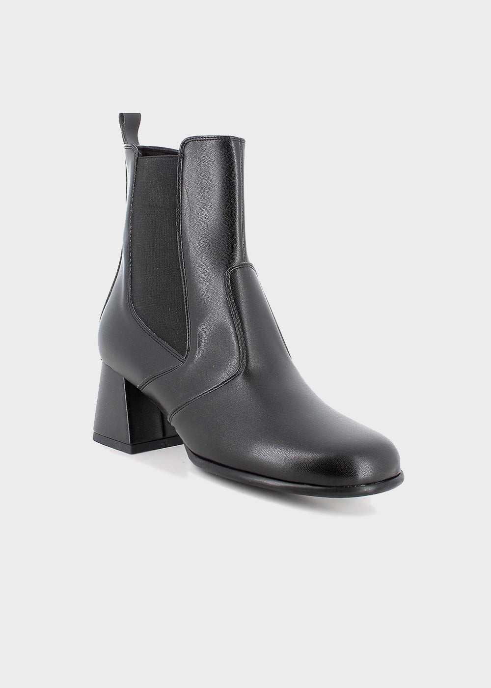 Stivaletto in pelle con zip con tacco (5 cm)