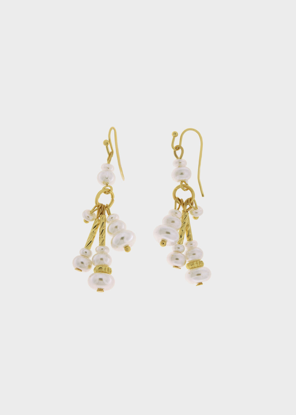 Orecchini pendenti in Metallo color oro con perle