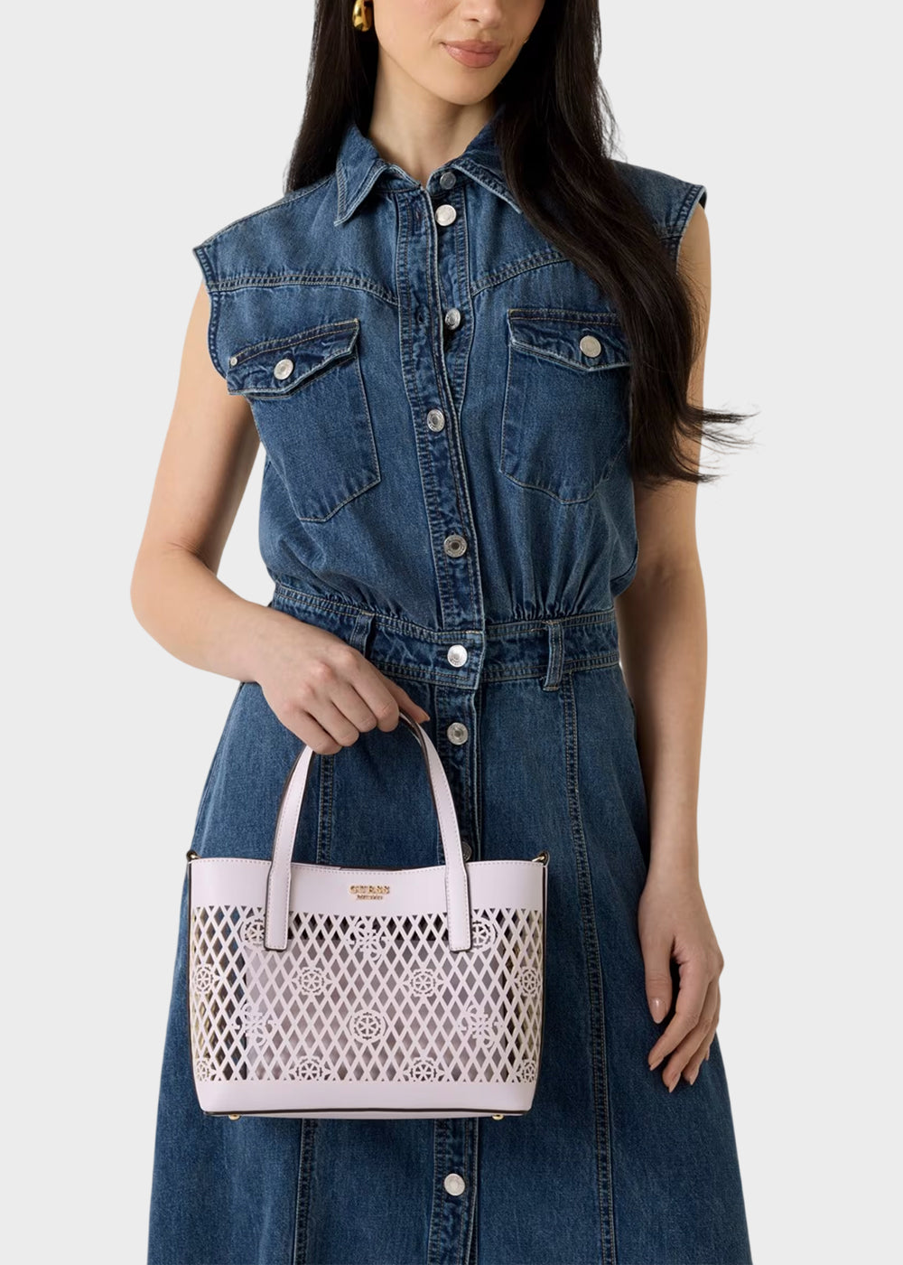 Borsa a mano forata con tracolla Letty Mini con pochette interna