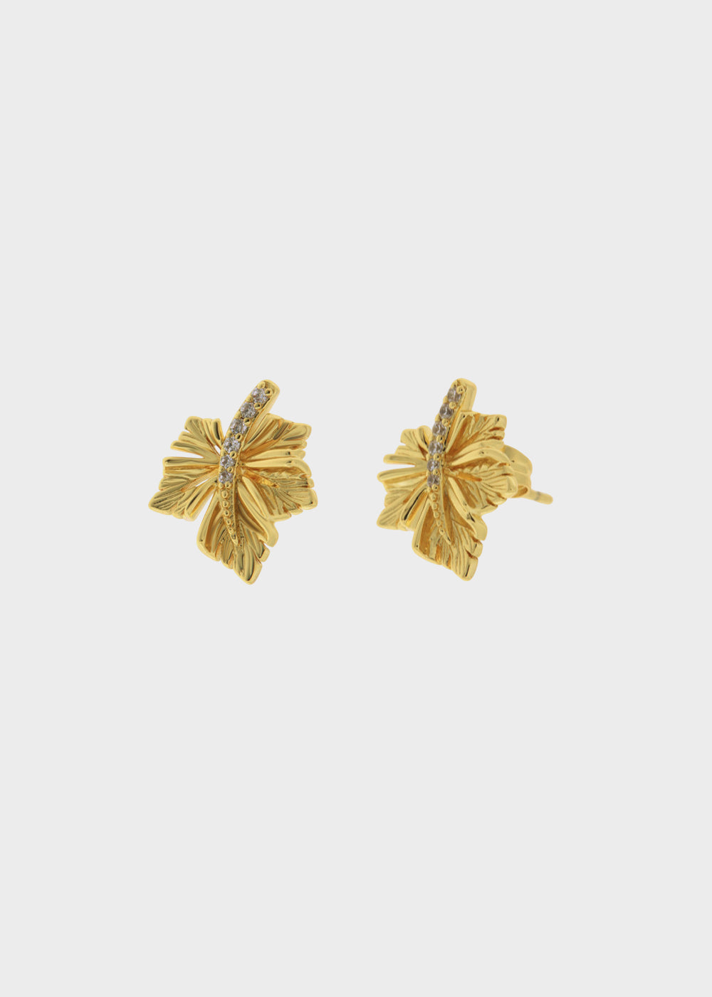 Orecchini in Metallo color oro con foglia
