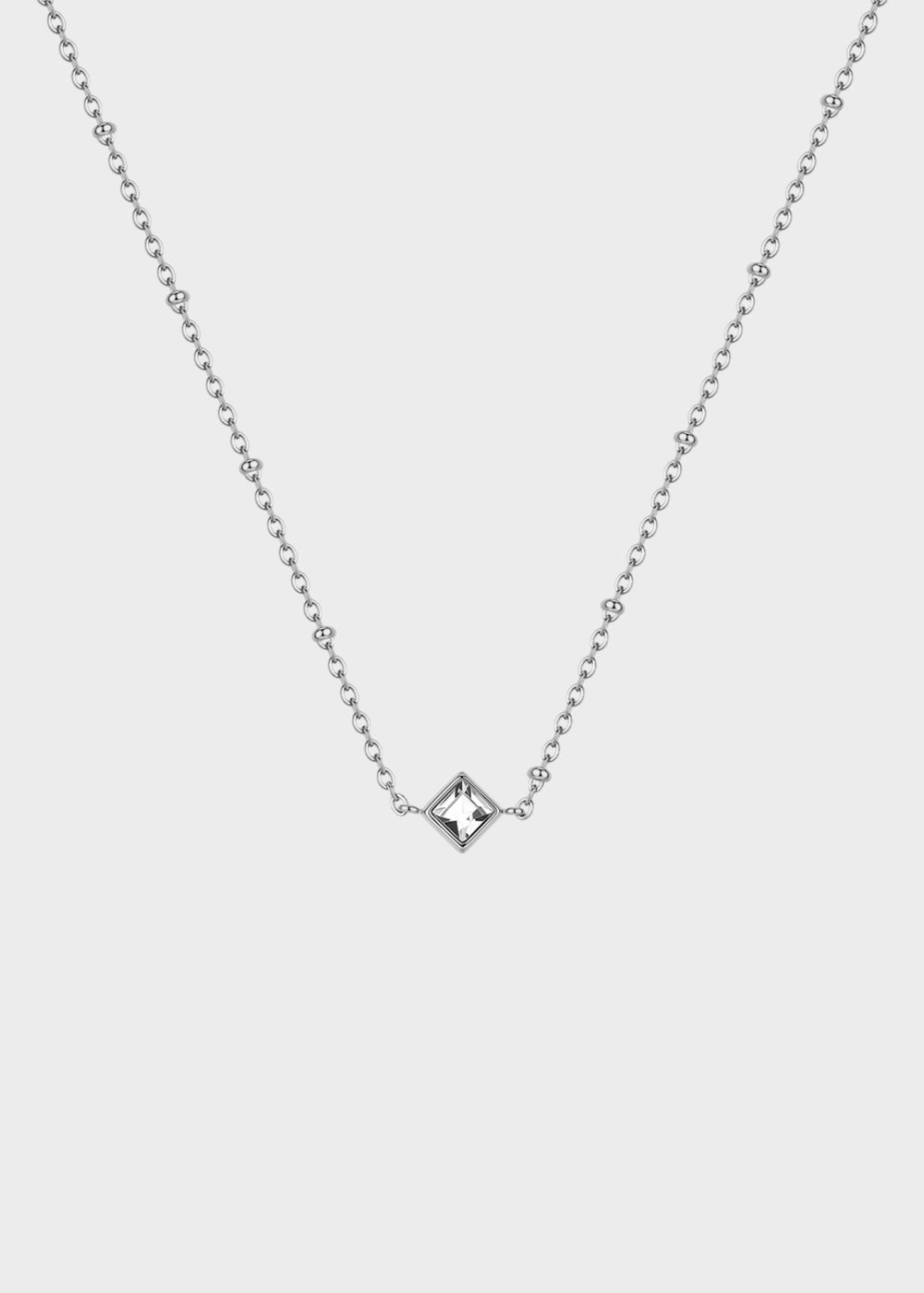 Collana Luce girocollo in acciaio con pietra centrale