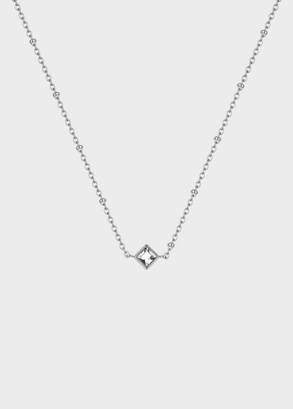 Collana Luce girocollo in acciaio con pietra centrale