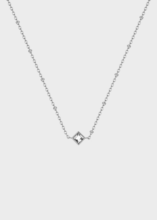 Collana Luce girocollo in acciaio con pietra centrale