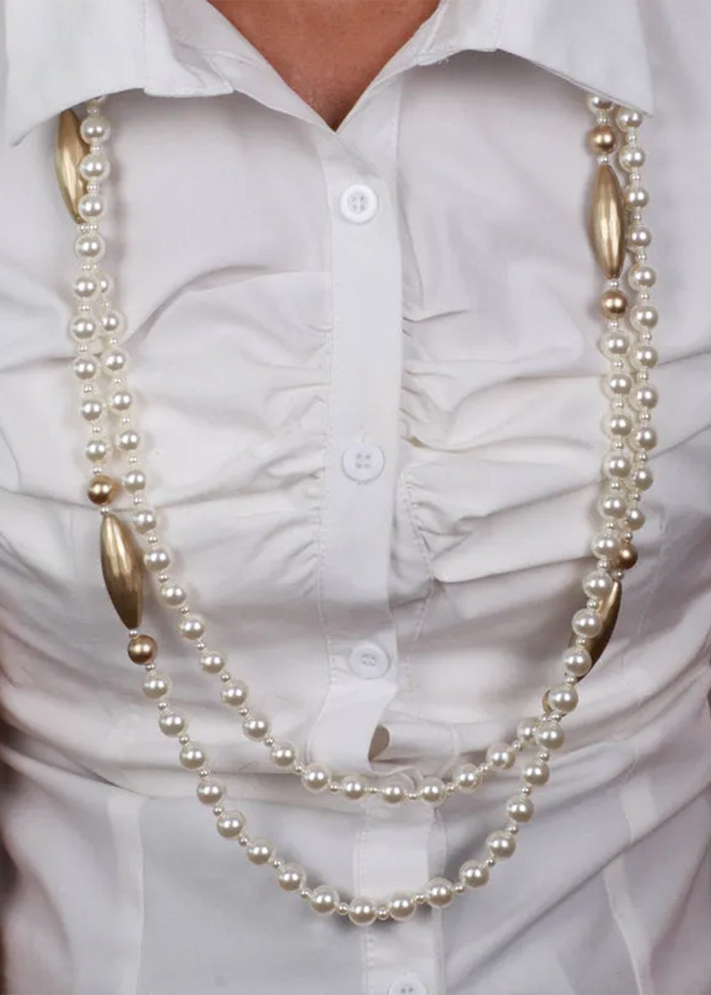 Collana multifilo in Metallo con perle