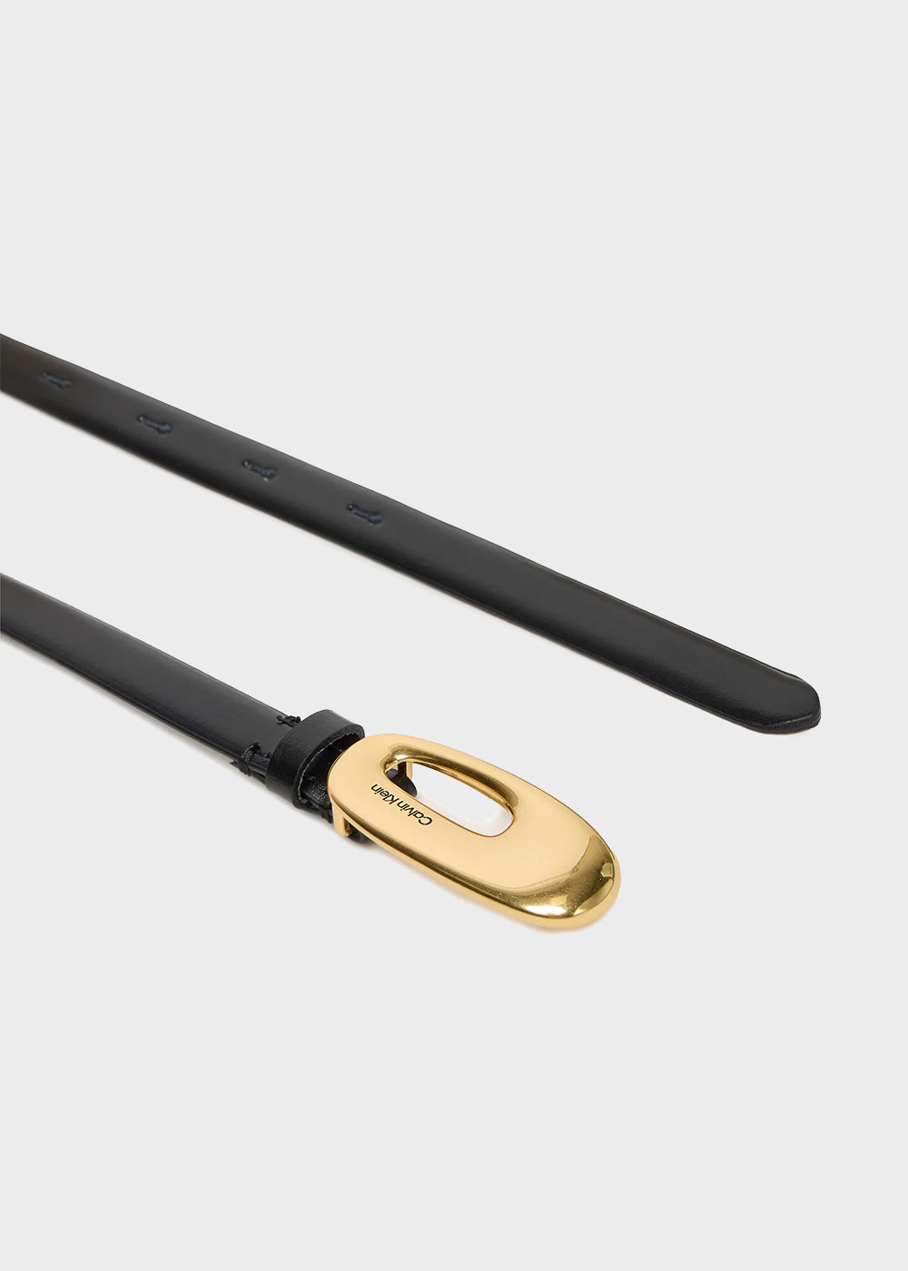 Cintura skinny con fibbia grossa in pelle (1,4 cm)