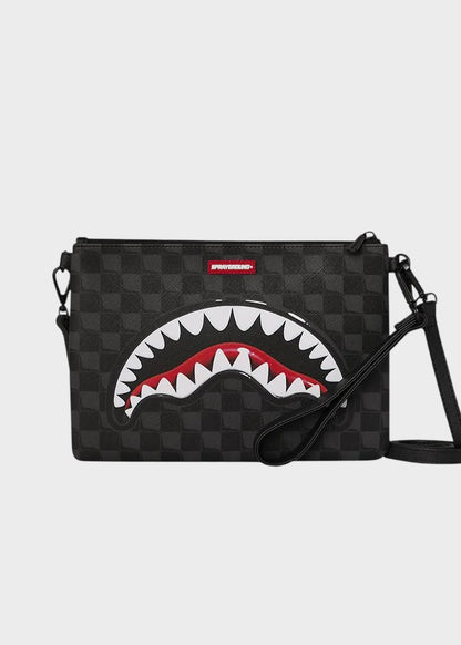Pochette Dripping Shark in Paris con tracolla e manico da polso
