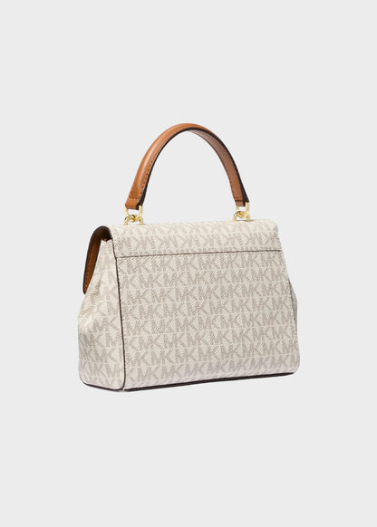 Borsa a mano piccola Ava con tracolla e logo all over