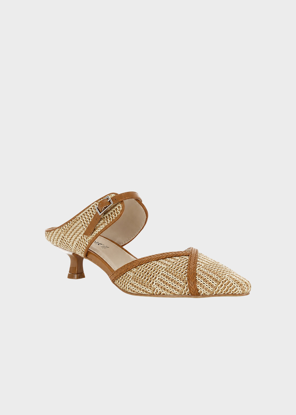 Sabot tomaia effetto rafia intrecciata con tacco (4 cm)