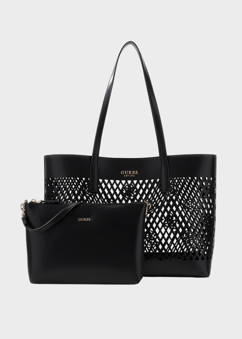 Borsa a spalla grande Letty, forata con pochette interna