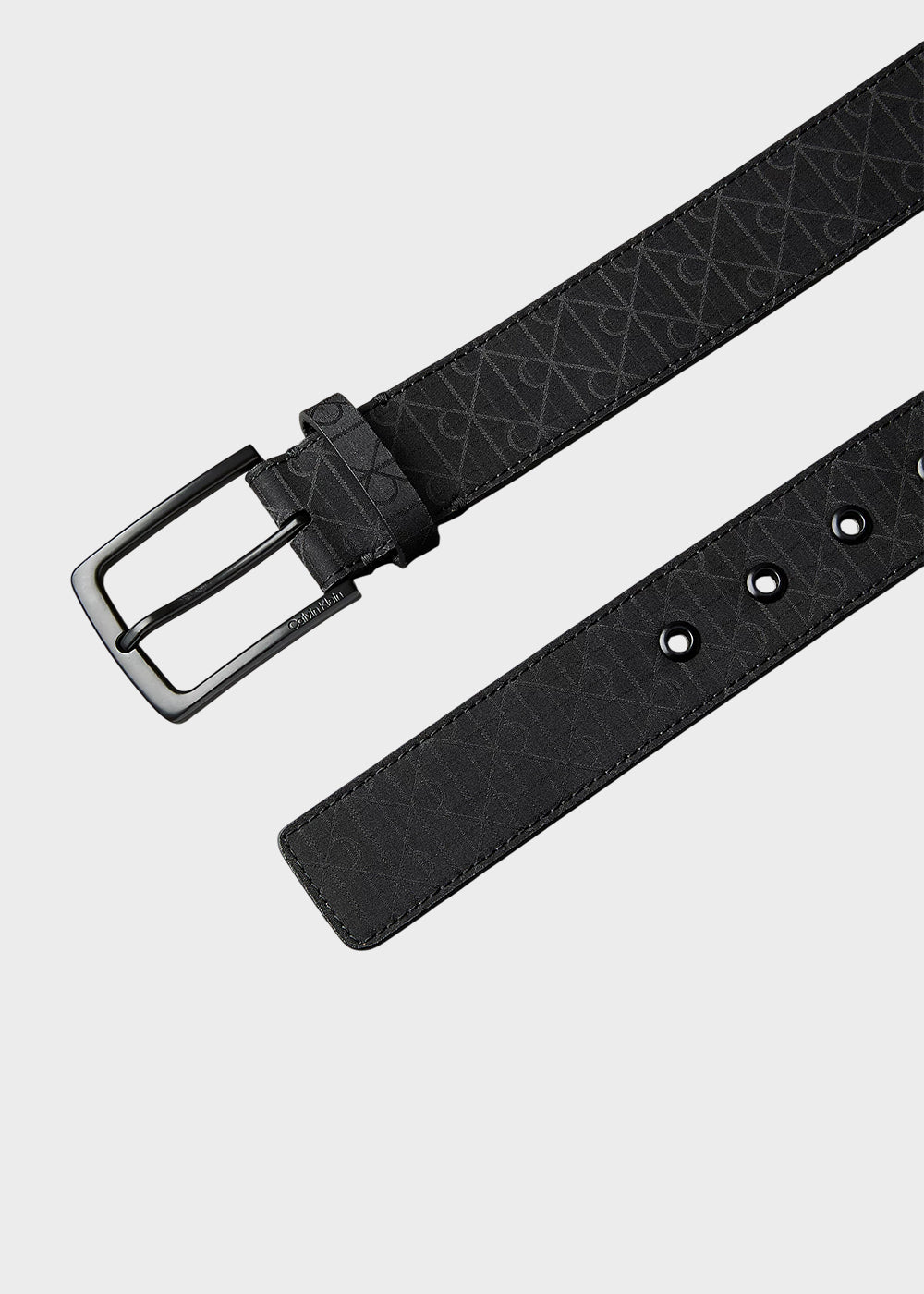Cintura Casual Sport con logo all over in pelle sintetica e nylon (3,5 cm)