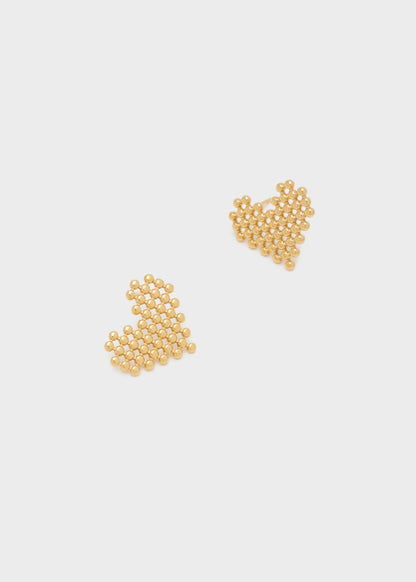 ORECCHINI CUORE PIXEL ORO