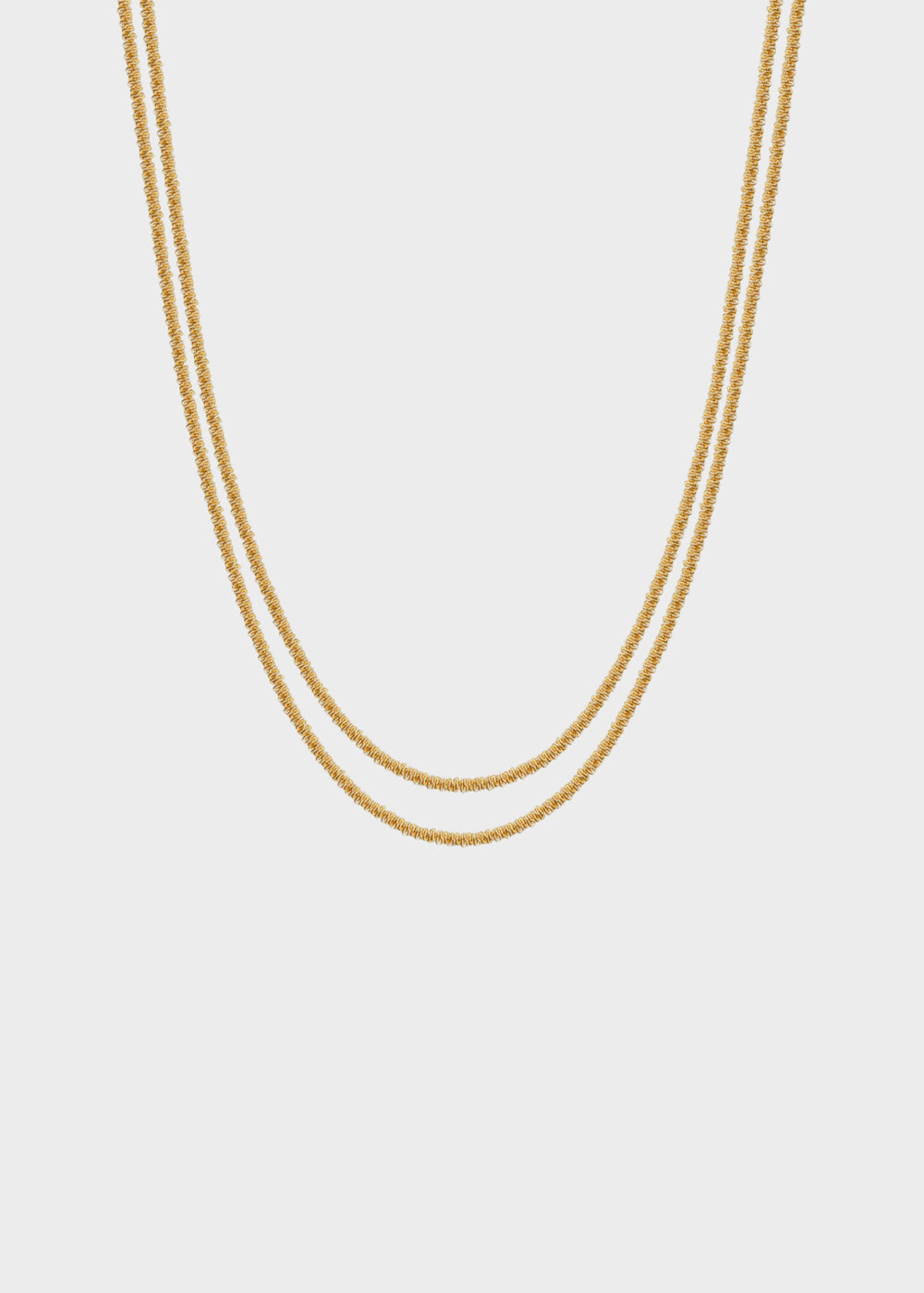 Collana doppiofilo Chunky in acciaio con finitura pvd oro 14K