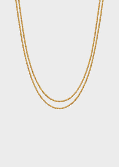 Collana doppiofilo Chunky in acciaio con finitura pvd oro 14K