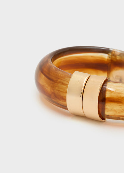 Bracciale Michi dettaglio oro in resina nocciola