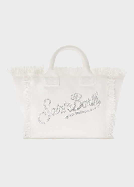 Borsa da mare media Colette Strass con tracolla, in canvas