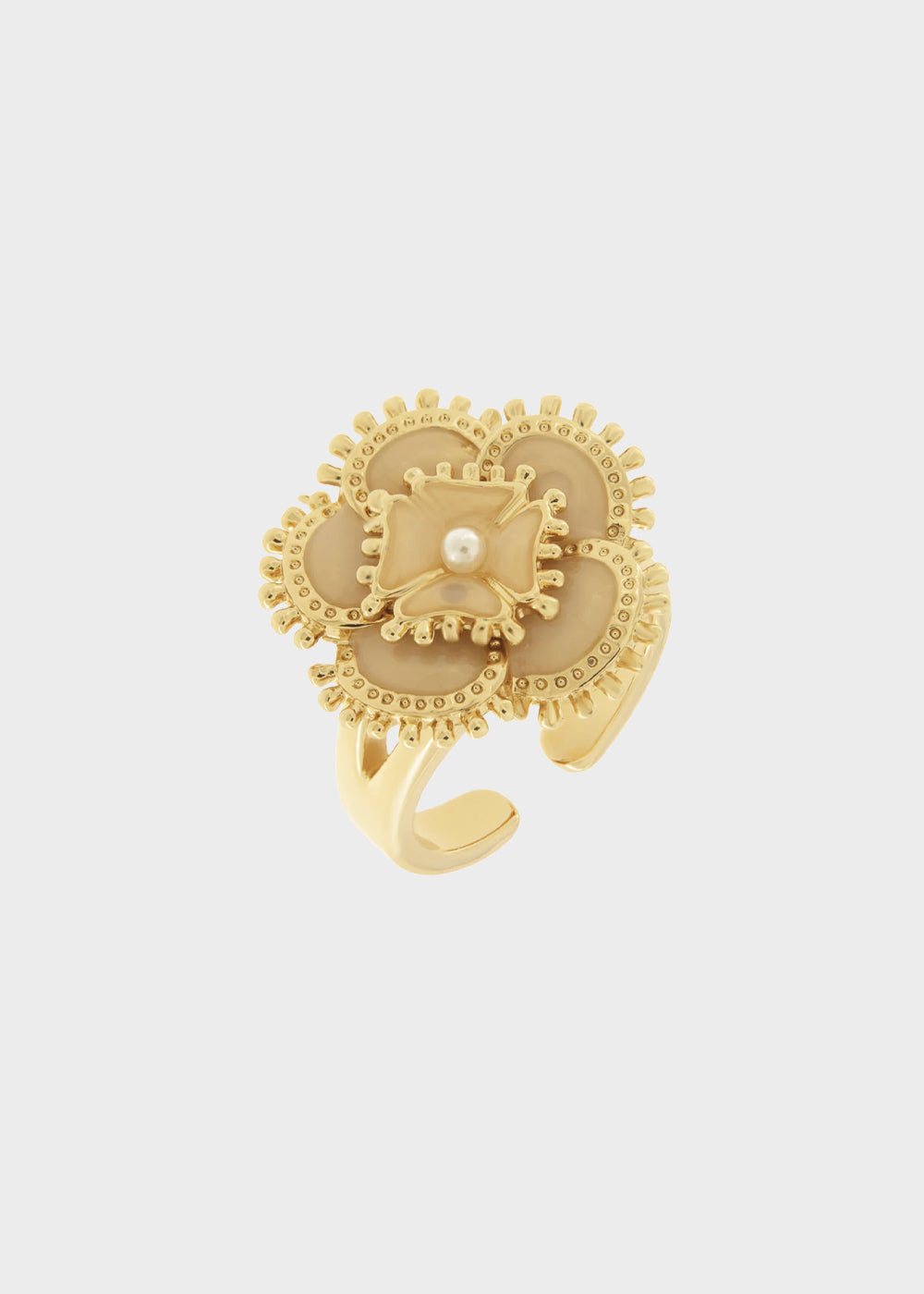 Anello in Metallo con fiore placcato oro