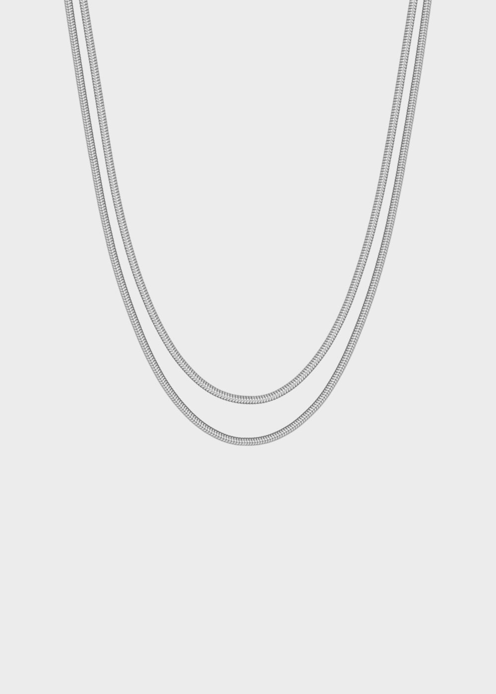 Collana doppiofilo Chunky catena snake in acciaio