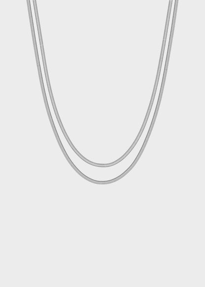Collana doppiofilo Chunky catena snake in acciaio