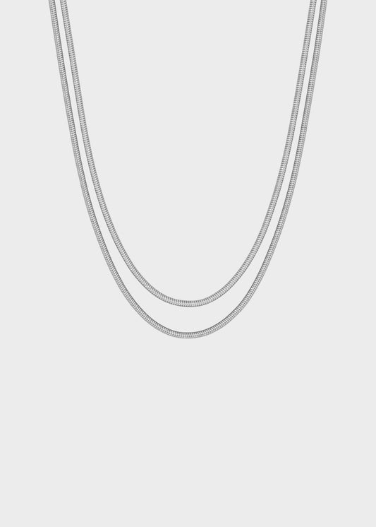 Collana doppiofilo Chunky catena snake in acciaio