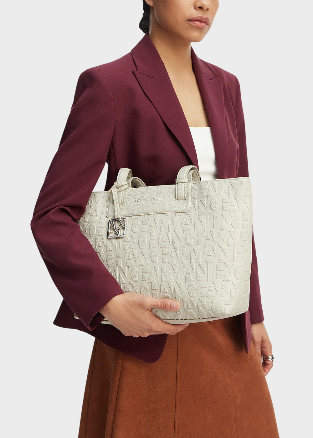 Borsa shopping Liz Pebble M con logo all over-2