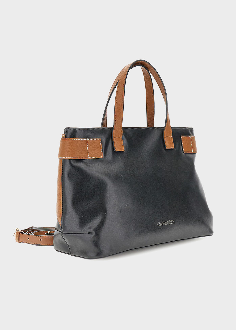 Handbag with shoulder strap and metal detail