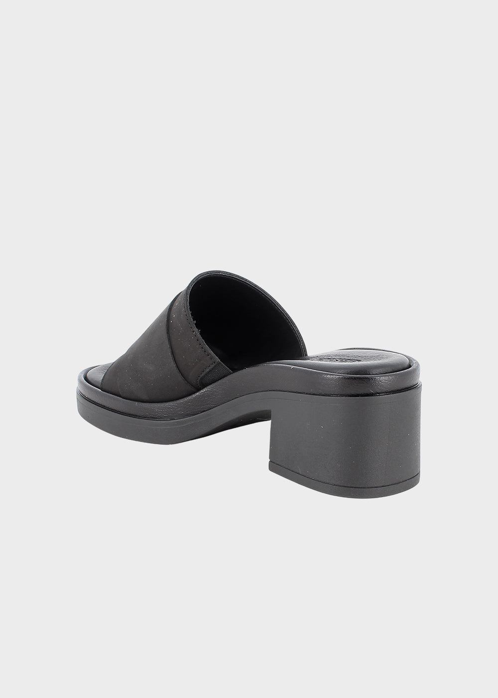 Pantofola in pelle scamosciata con tacco (5 cm)