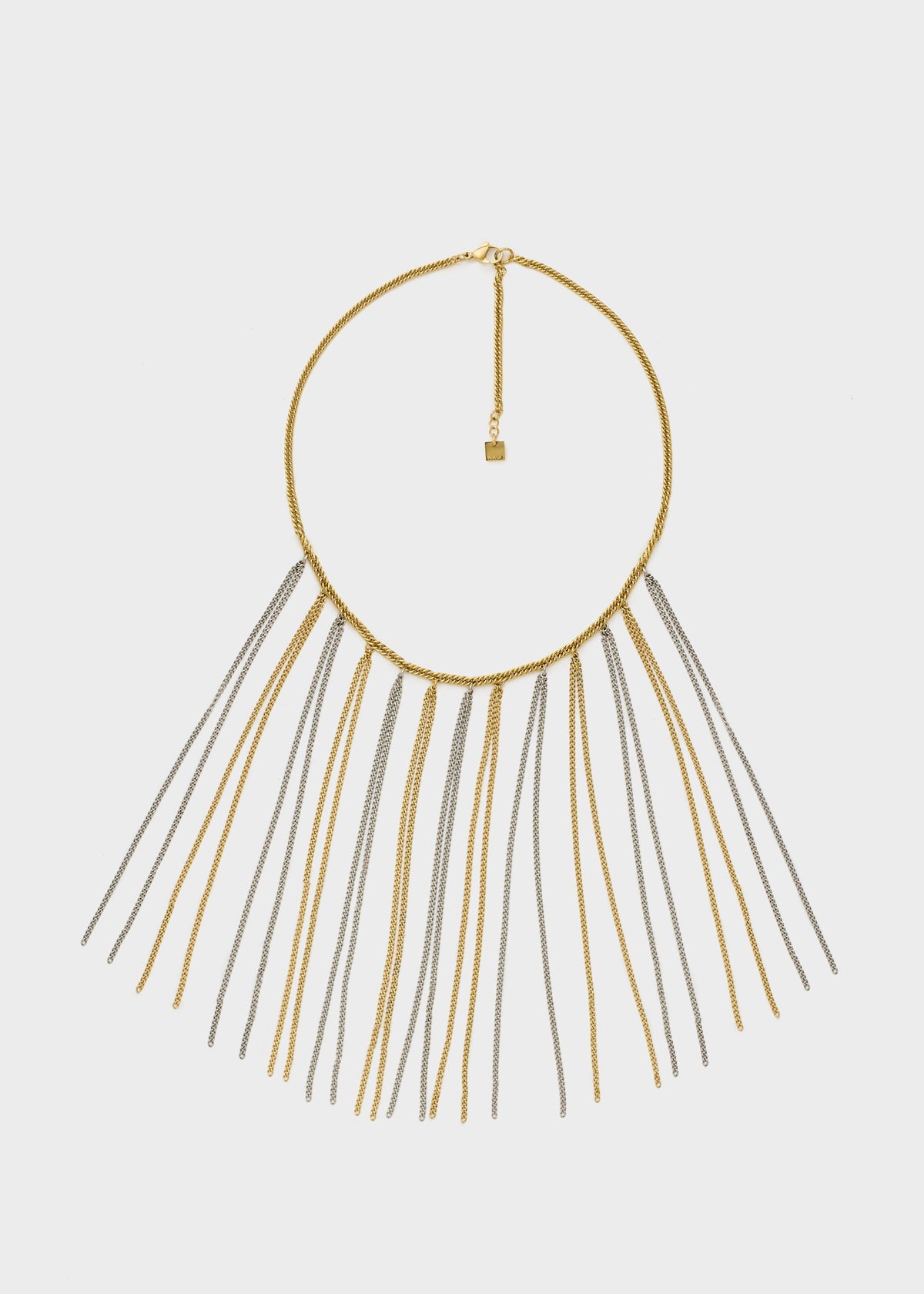 Collana girocollo con frange in acciaio