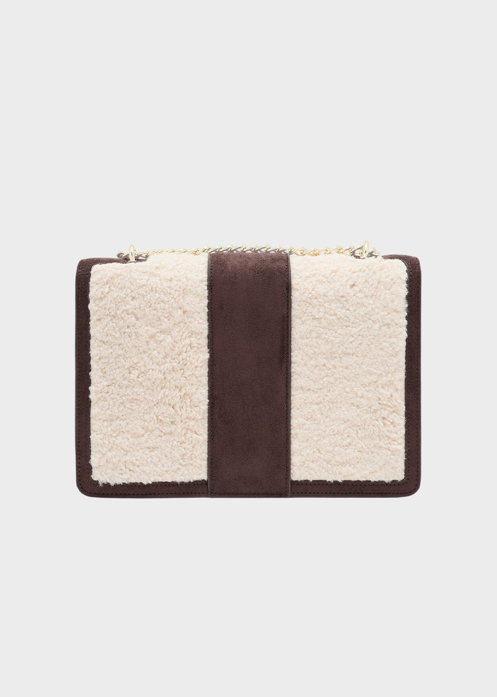 Borsa a tracolla con catena Jodie Shearling M in lana sintetica-4