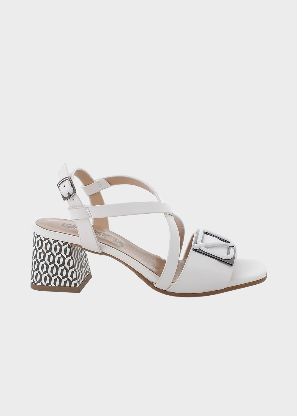 Sandalo con fibbia regolabile e tacco (5 cm)