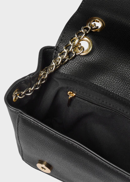 Borsa a tracolla Victoria M GR con pattina e logo metallico
