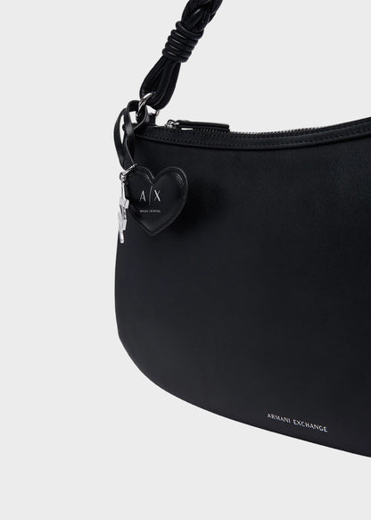 Borsa a spalla Maya M con manico a intreccio e ciondolo Cuore