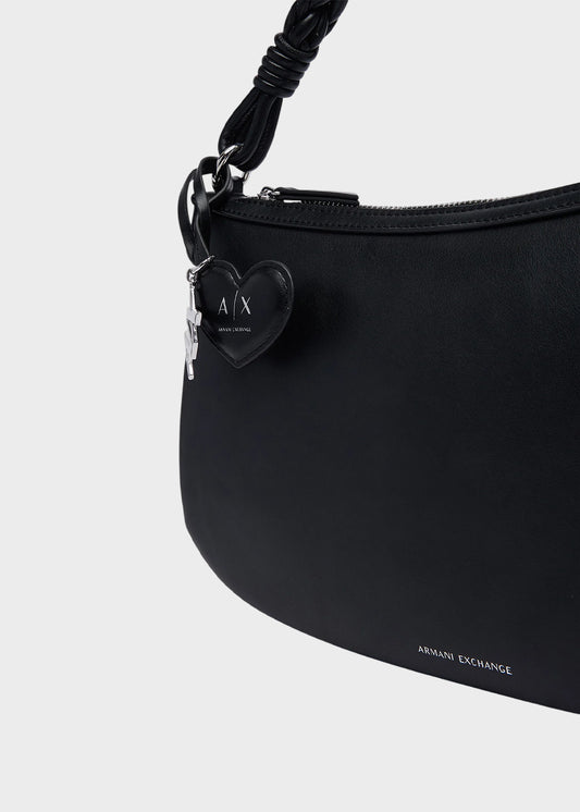 Borsa a spalla Maya M con manico a intreccio e ciondolo Cuore