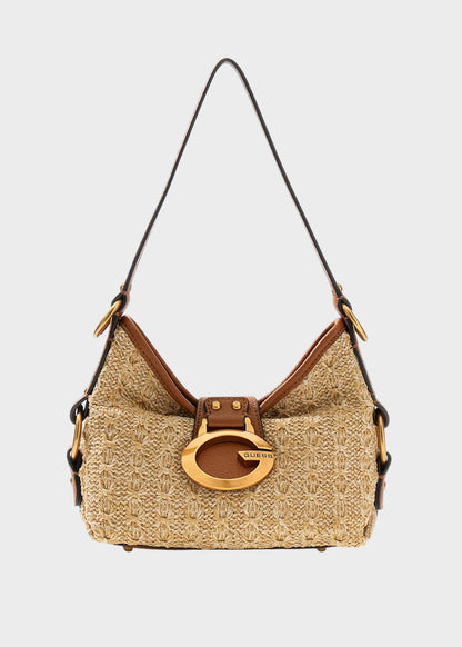 Borsa a spalla in rafia Camden Mini
