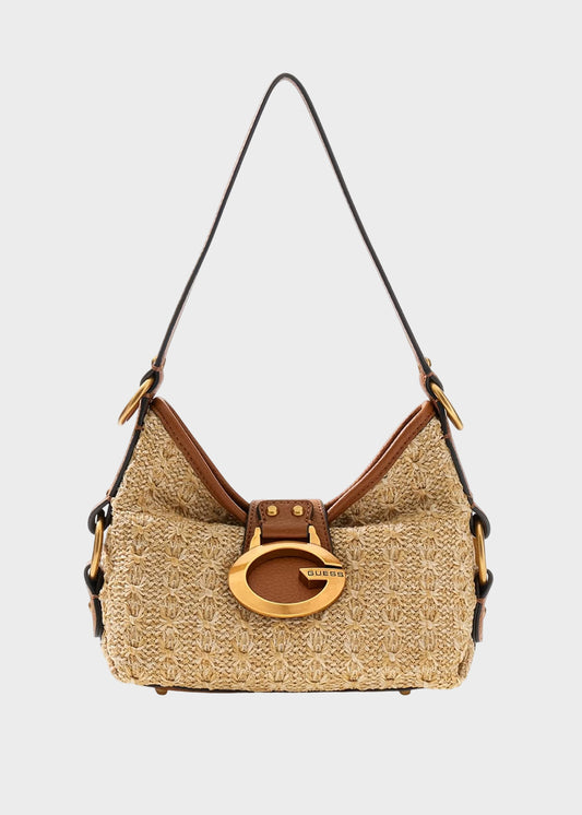 Borsa a spalla in rafia Camden Mini