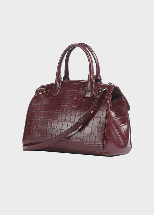 Borsa a mano con tracolla Jane Croco Tote M